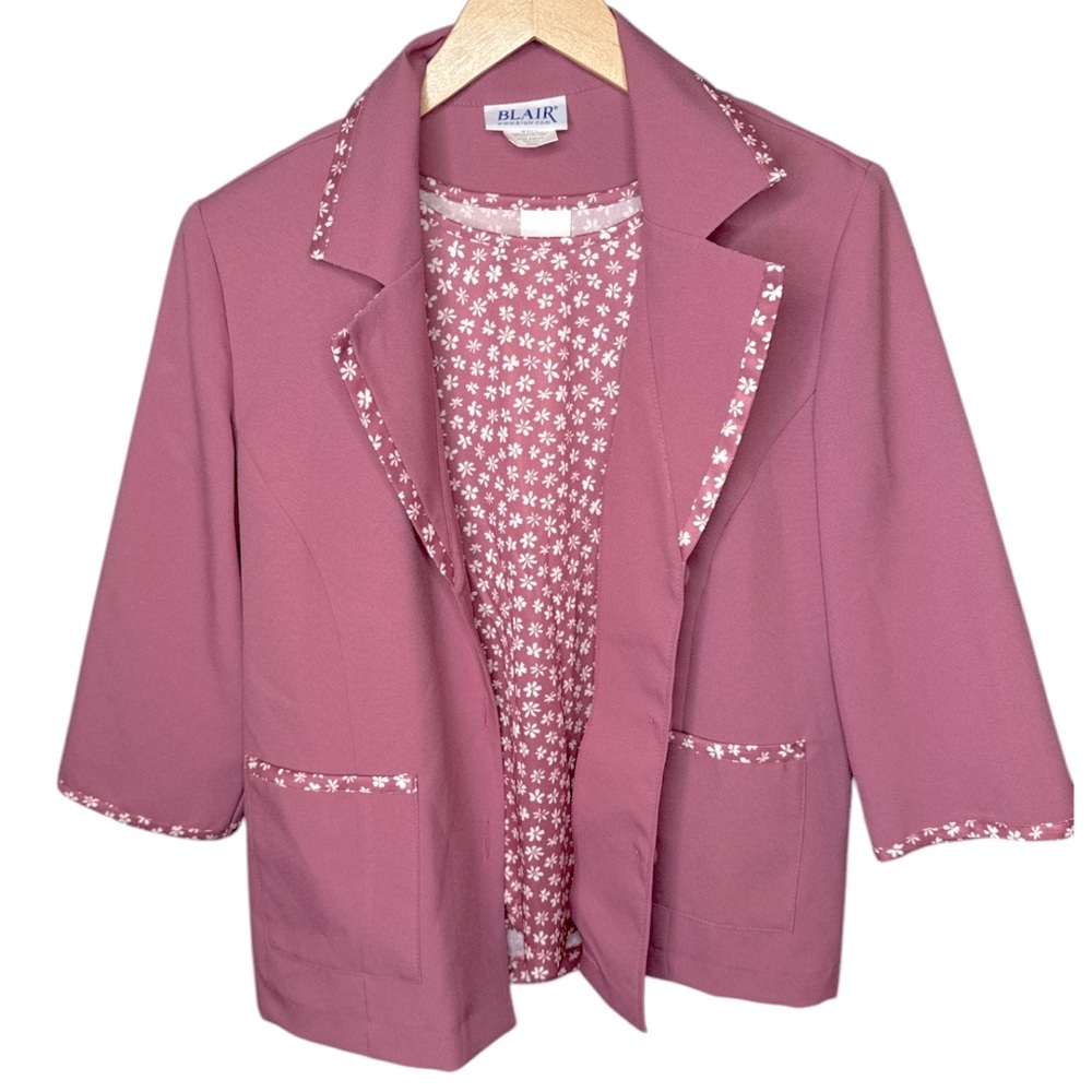 Blair vintage floral SET blazer and tank matching top and jacket small